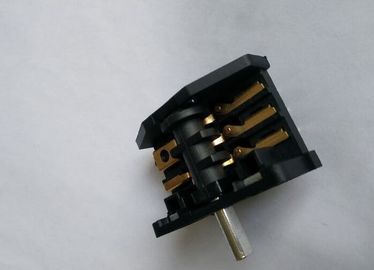 17mm Shaft Oven Rotary Switch Black PA66 Brass Pins Plastic Spindle Silver Contacts
